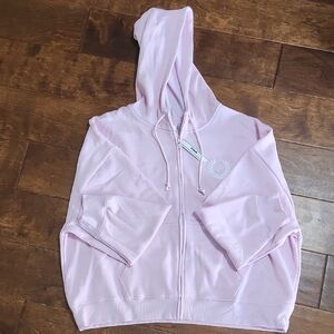 NWT PINK Victoria's Secret Light Pink Zip-Up Hoodie SIZE XXL